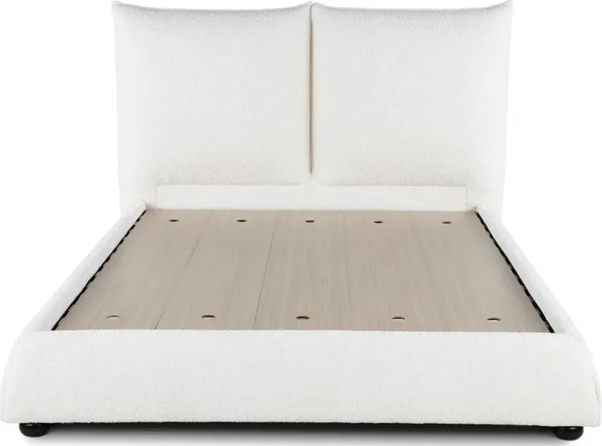 Cumulus Off-White Queen Upholstered Bed