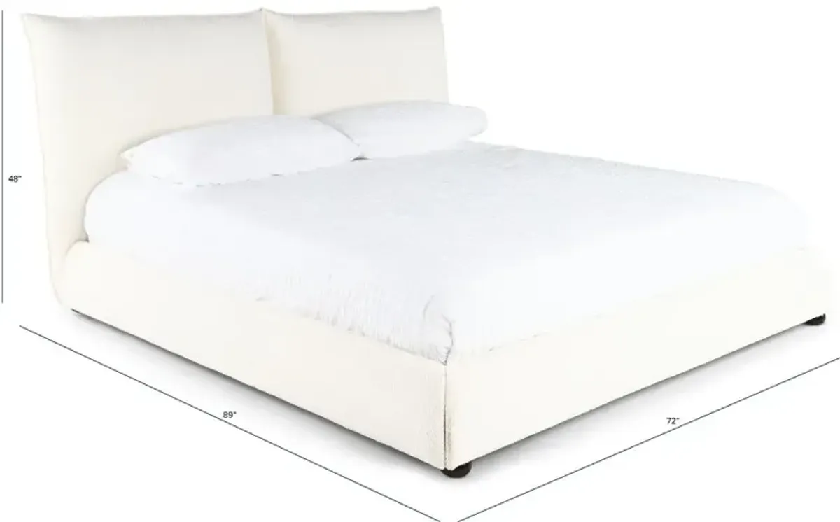 Cumulus Off-White Queen Upholstered Bed