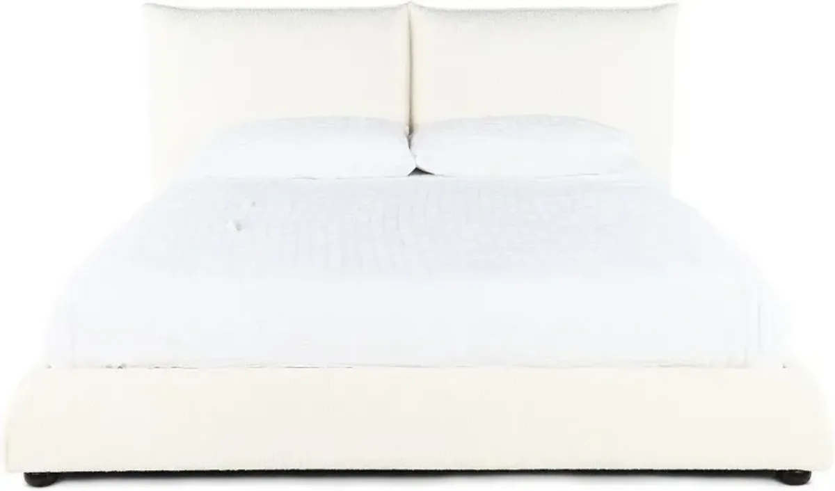 Cumulus Off-White Queen Upholstered Bed