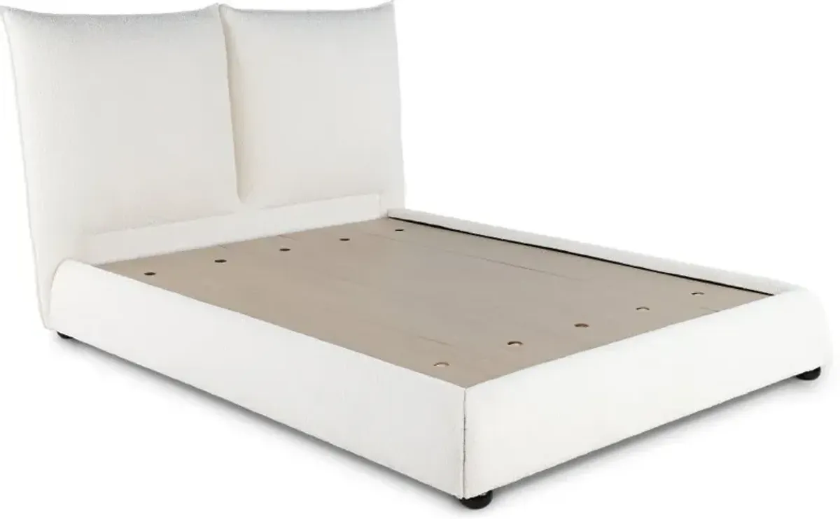 Cumulus Off-White Queen Upholstered Bed