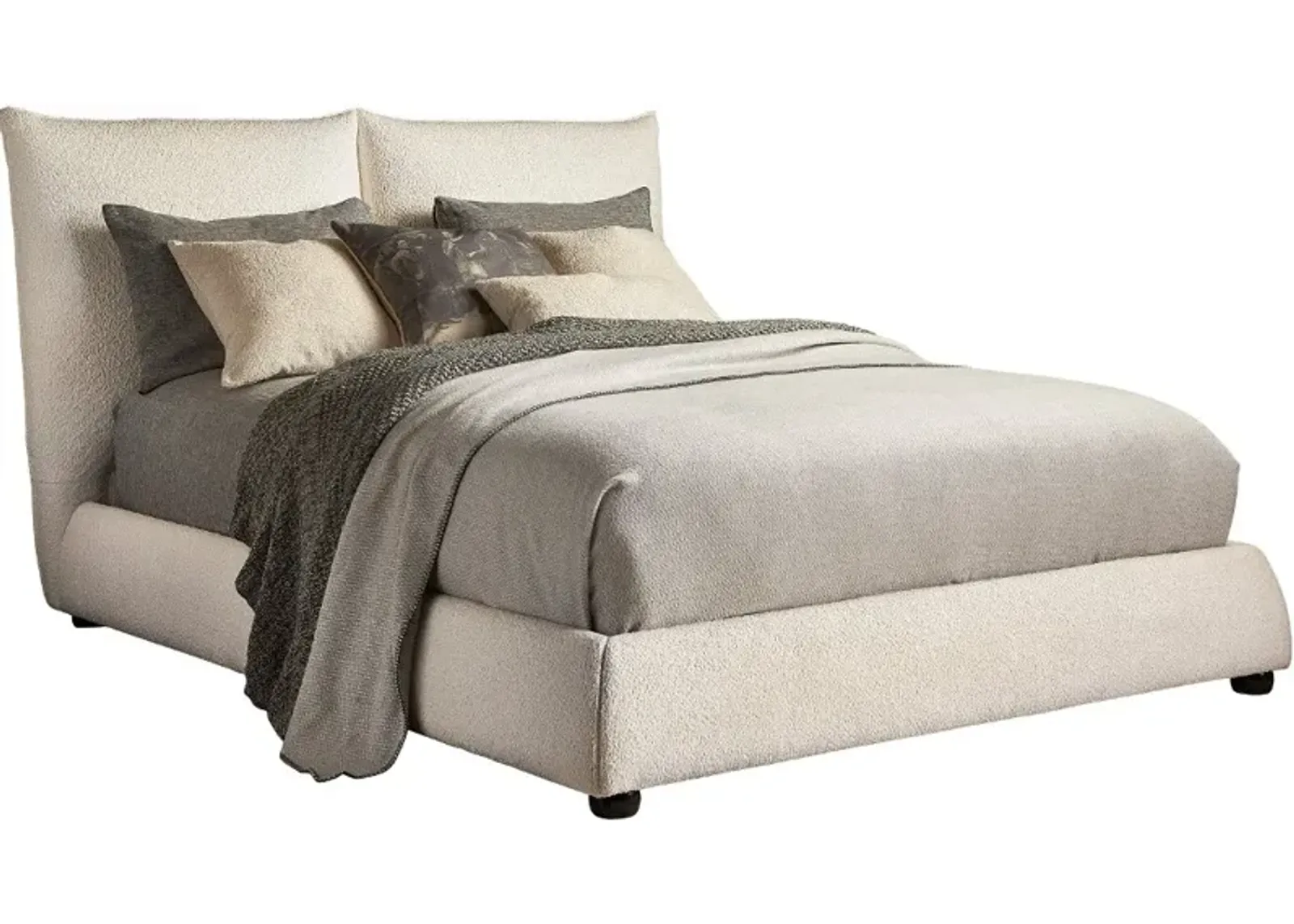 Cumulus Off-White King Upholstered Bed