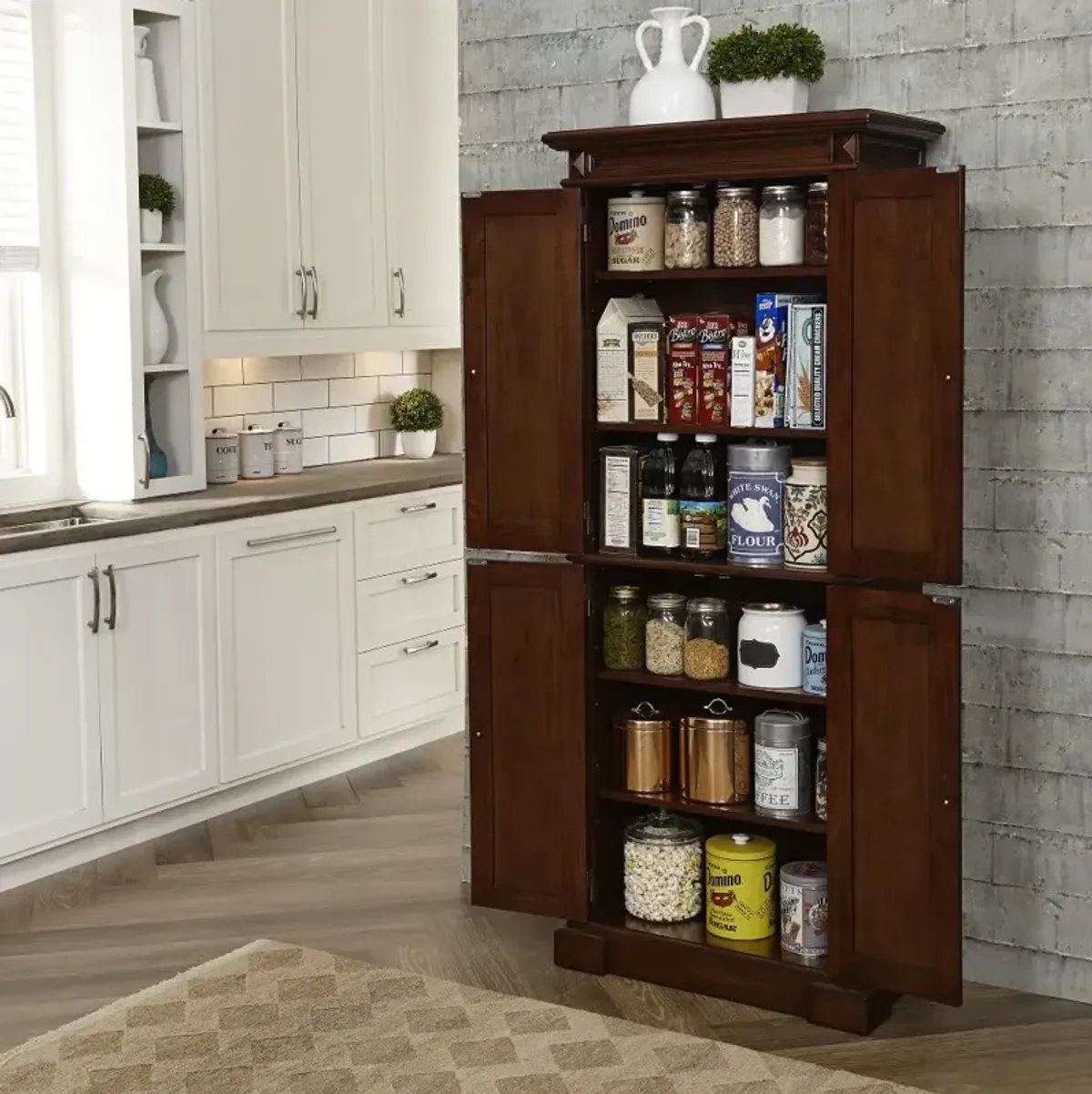 Americana Dark Brown Kitchen Pantry