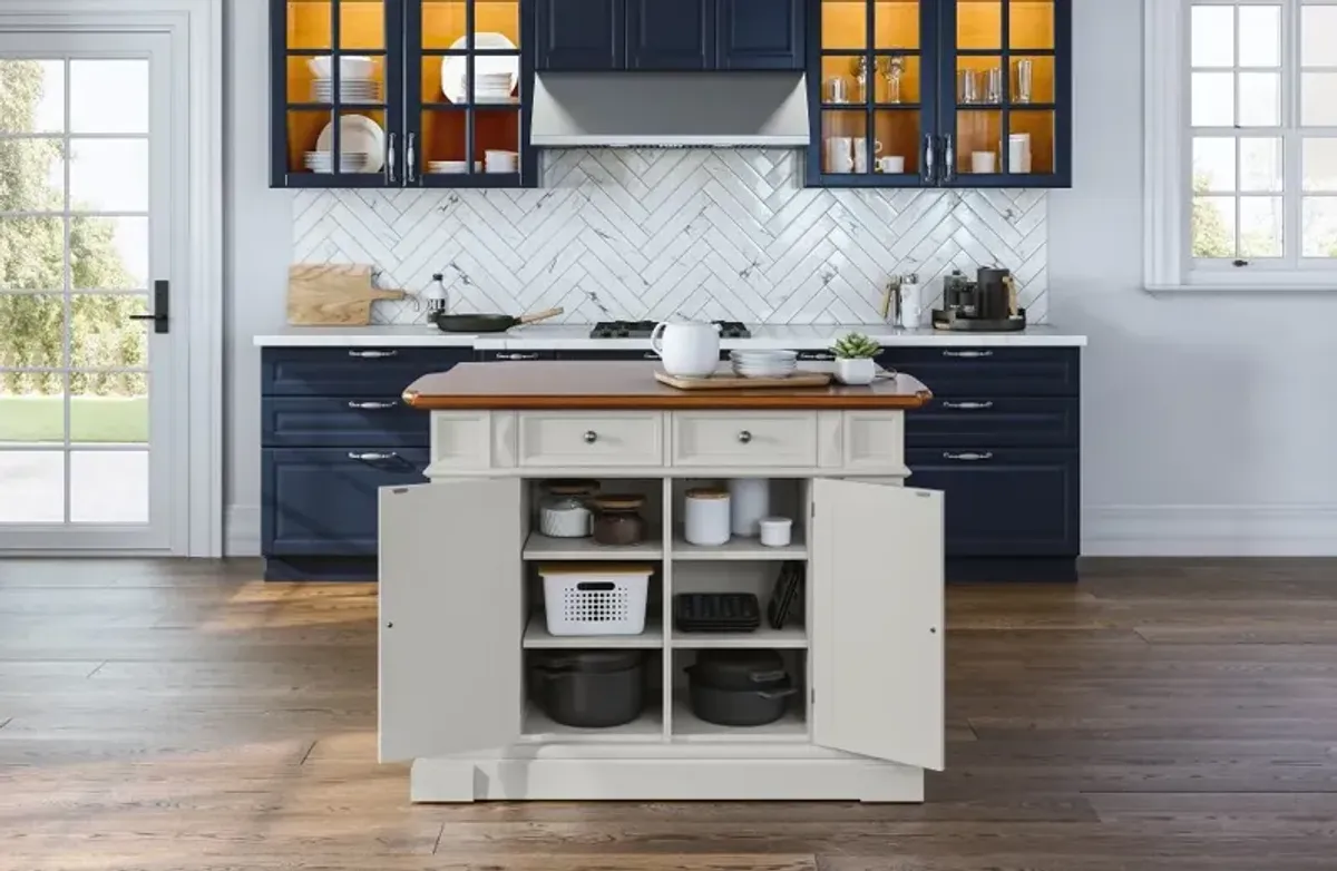 Americana White Kitchen Island