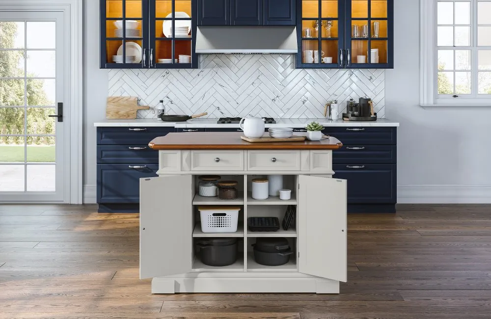 Americana White Kitchen Island