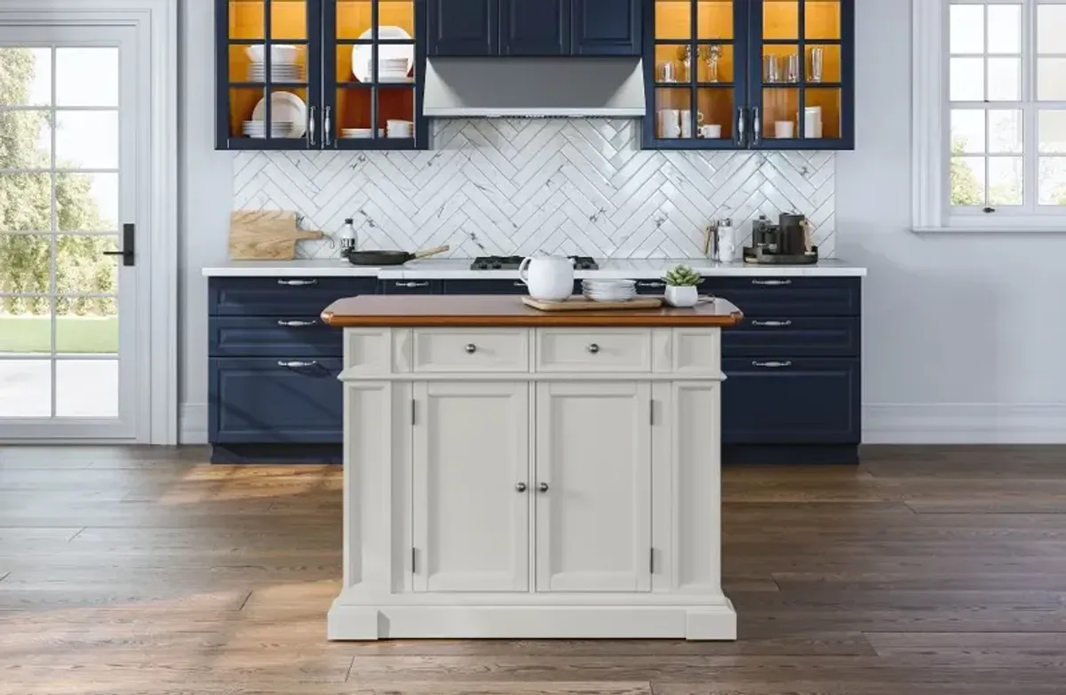 Americana White Kitchen Island