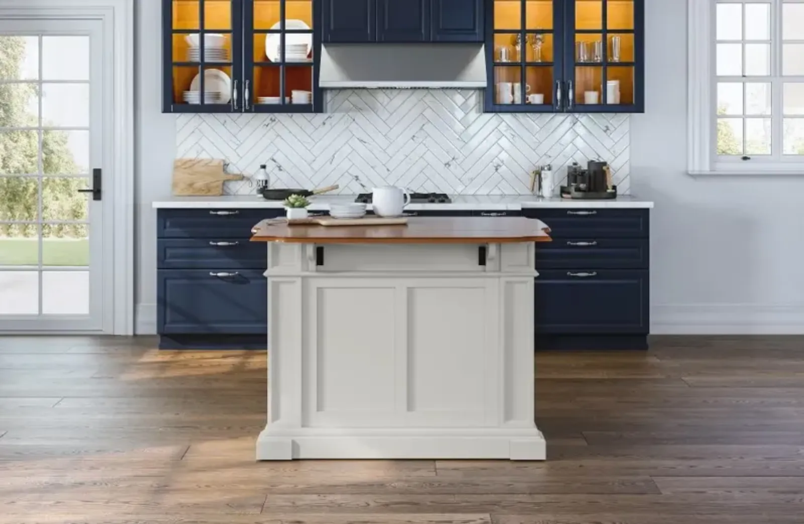 Americana White Kitchen Island