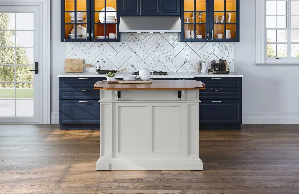 Americana White Kitchen Island