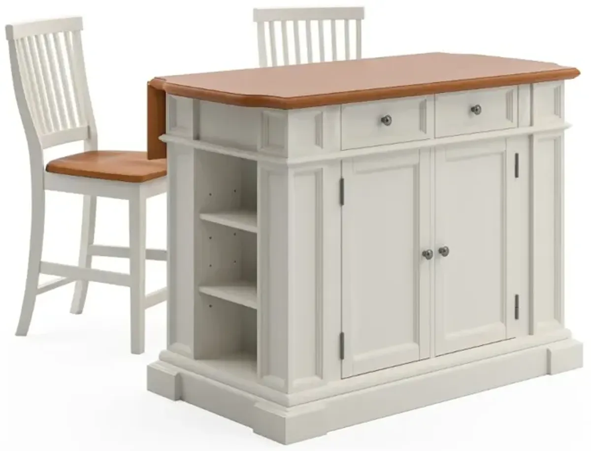 Americana Off-White Kitchen Island Set