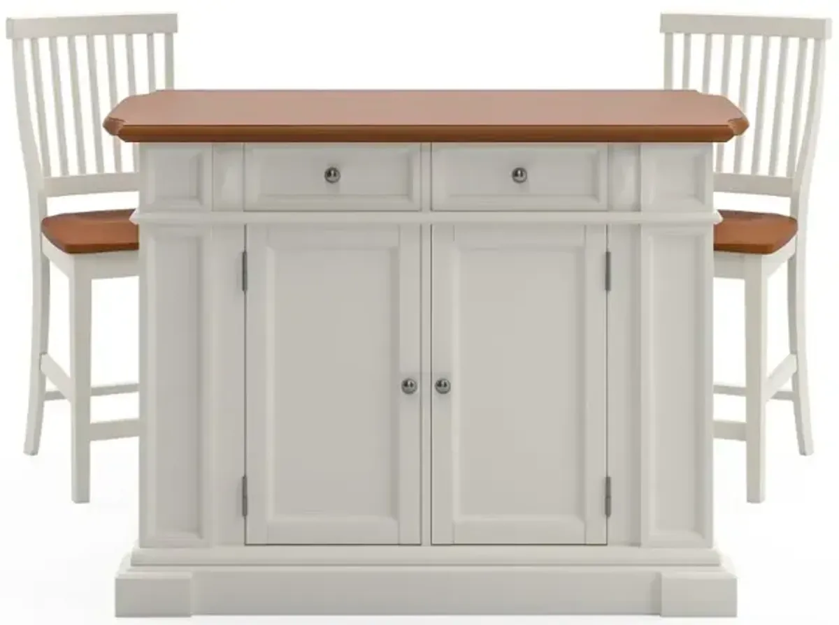 Americana Off-White Kitchen Island Set