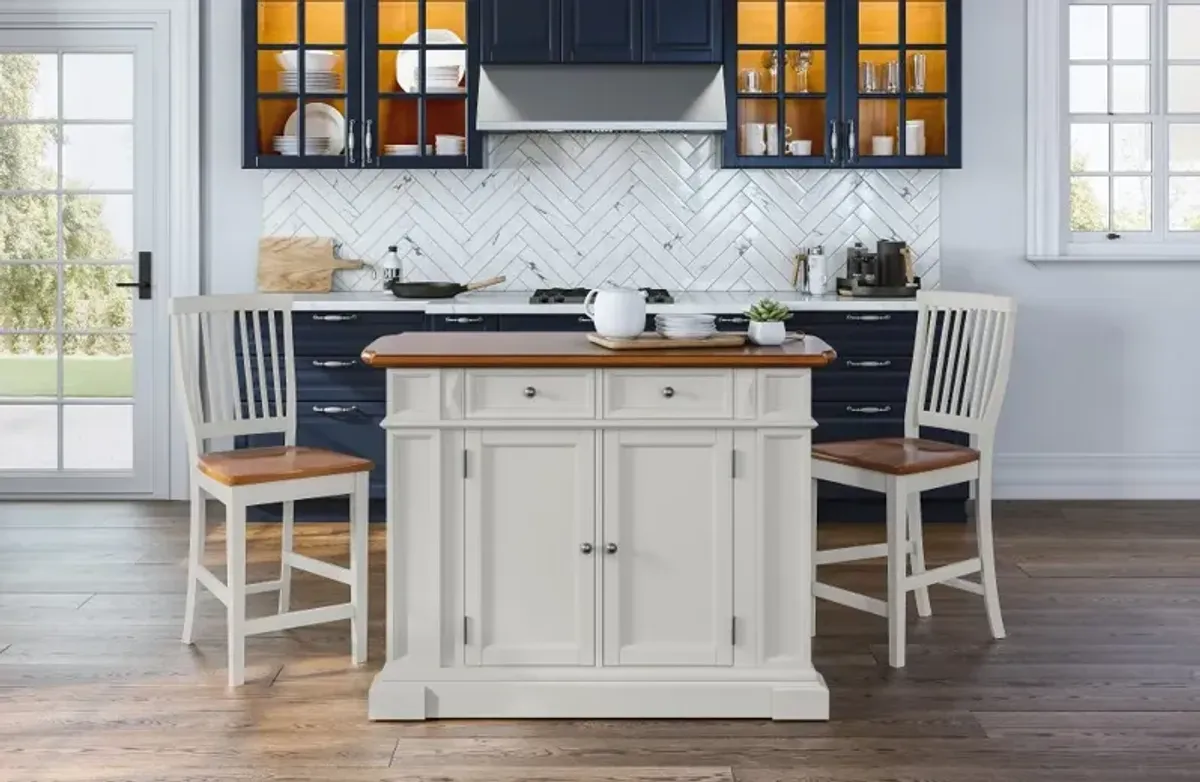 Americana Off-White Kitchen Island Set