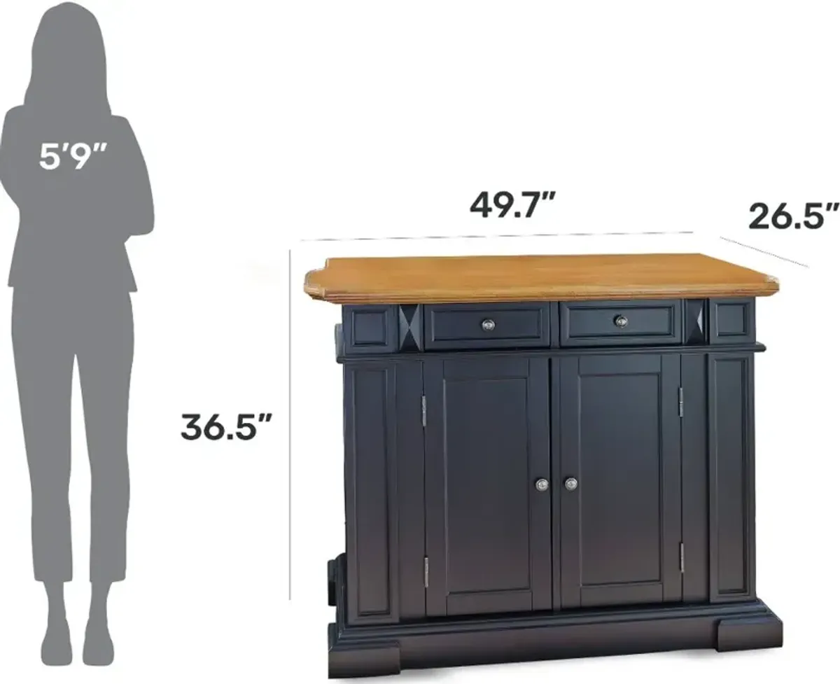 Americana Black Kitchen Island