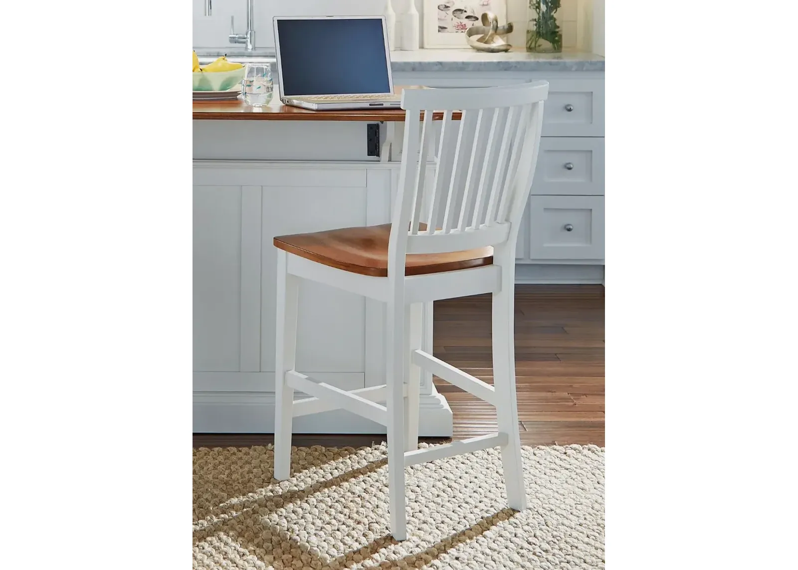 Americana White Counter Height Stool