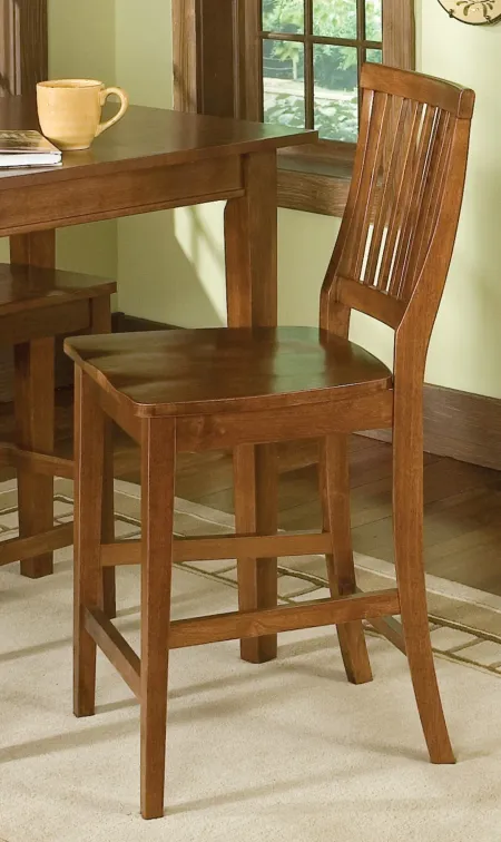 Arts and Crafts Brown Counter Stool