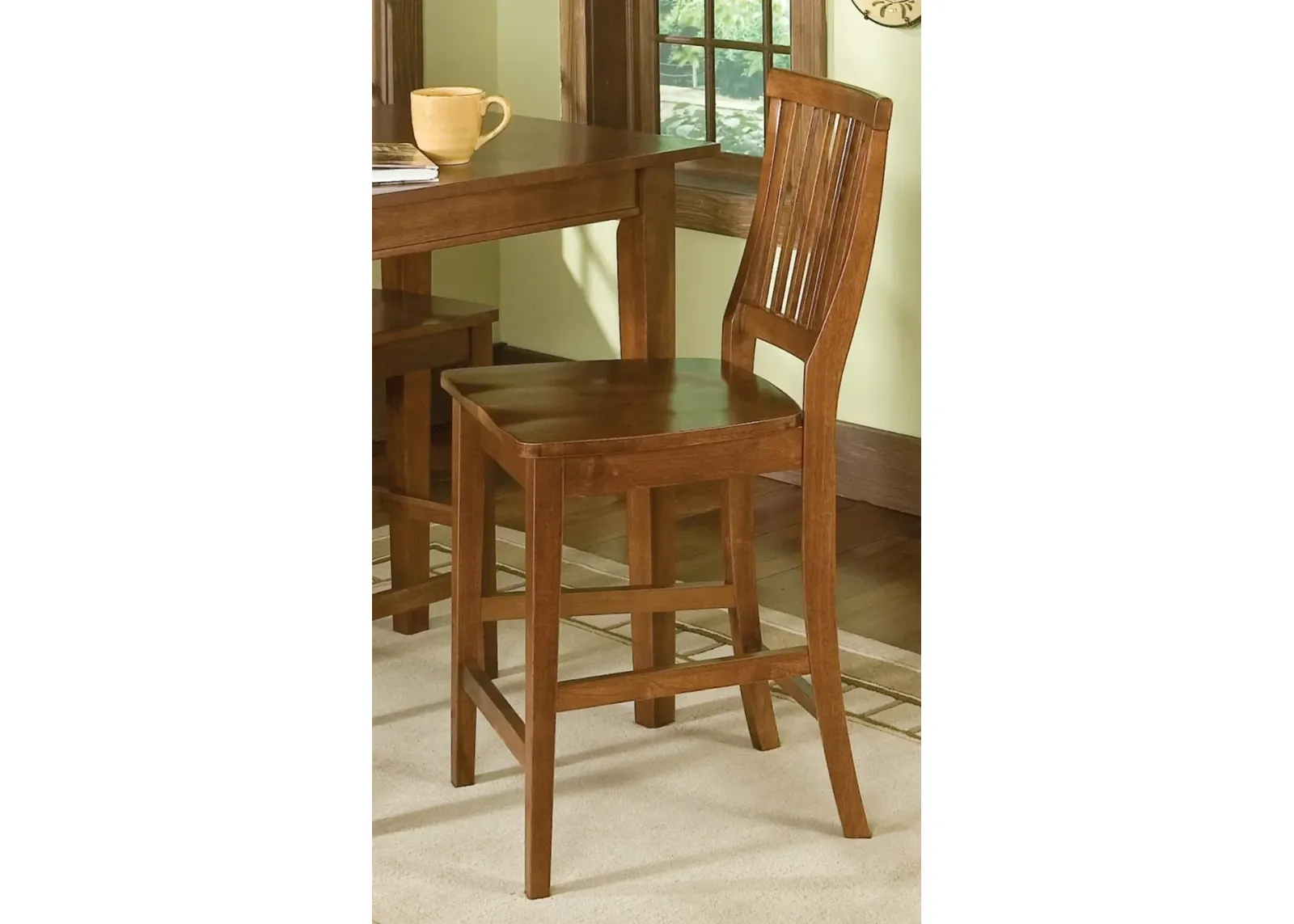 Arts and Crafts Brown Counter Stool