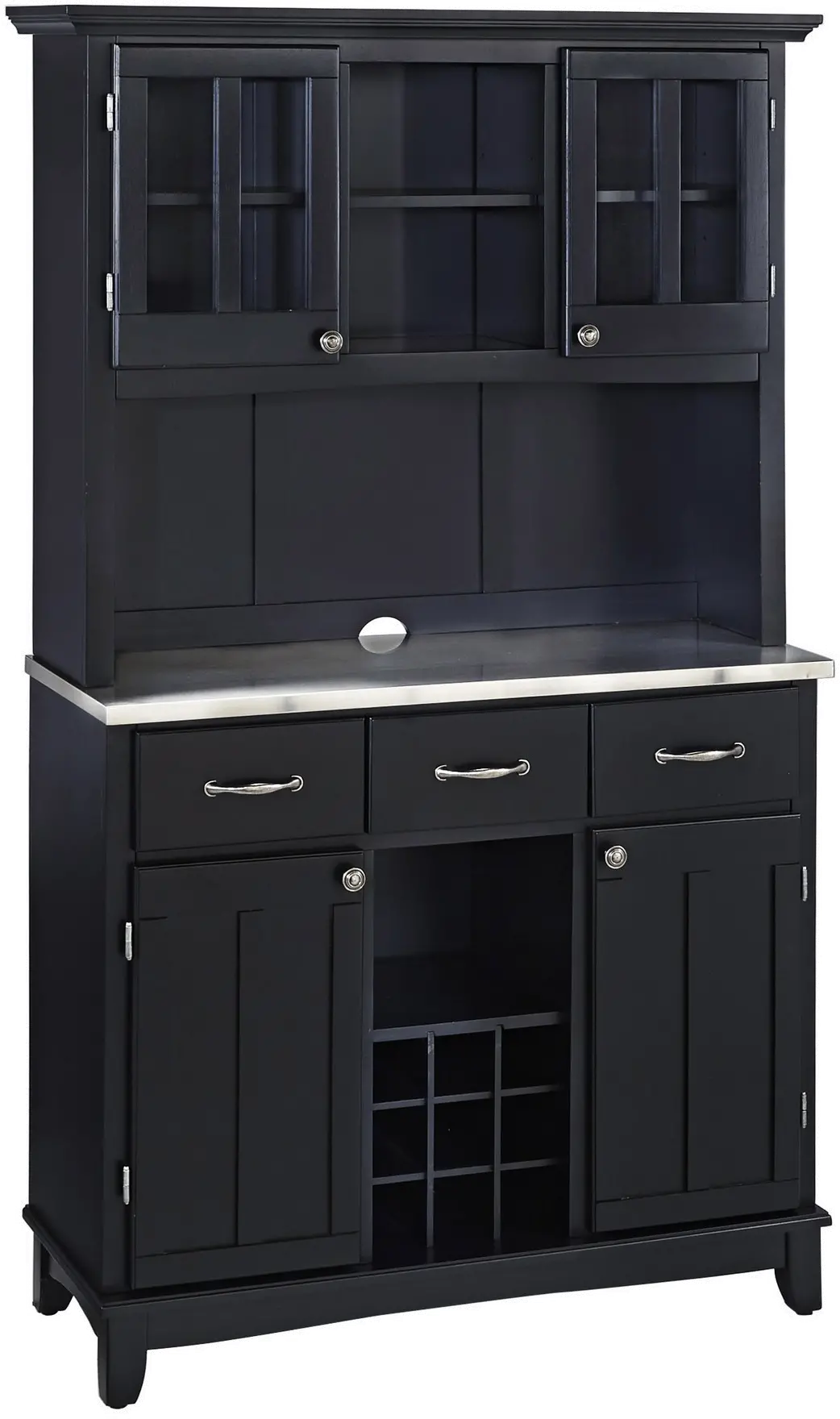 Homestyles Black Buffet with a Hutch