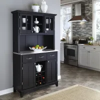 Homestyles Black Buffet with a Hutch