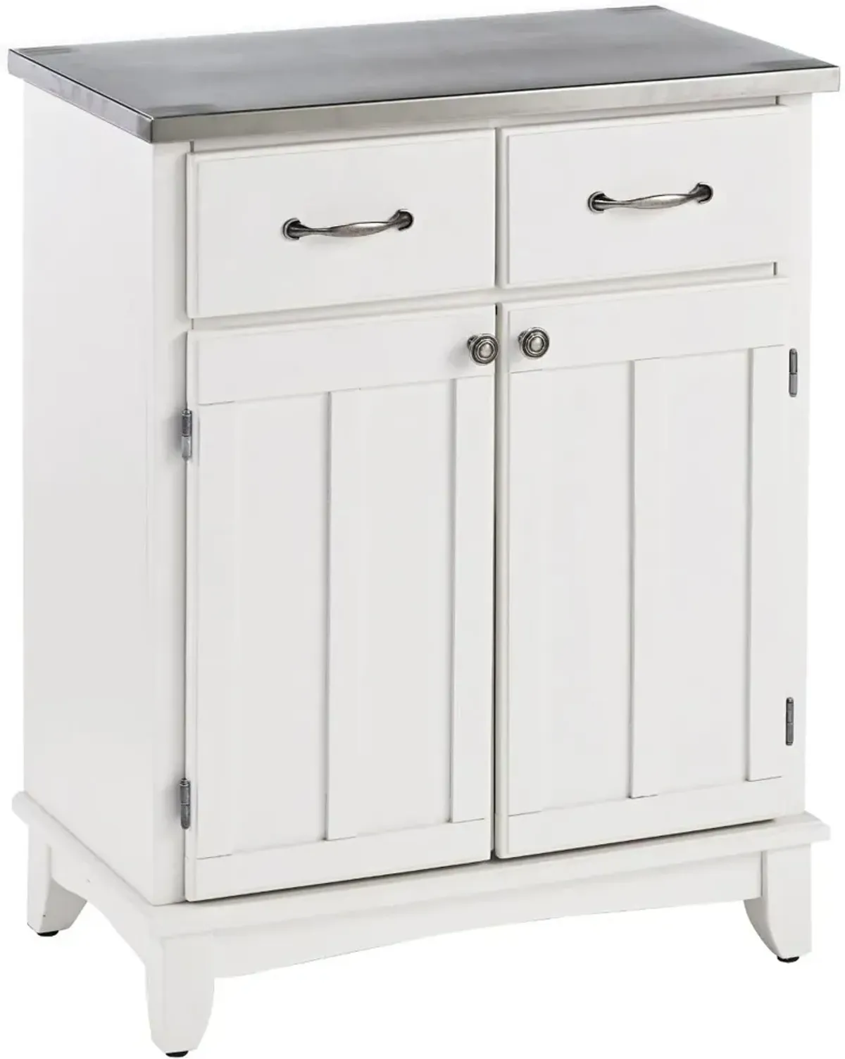 Homestyles Off-White Buffet with Stainless Steel Top