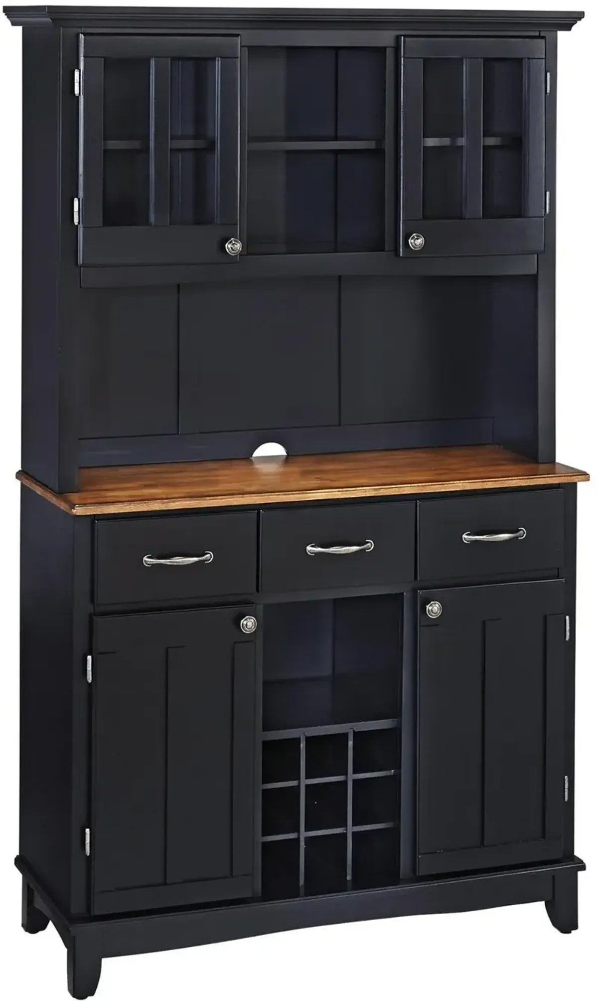 Homestyles Black Buffet with Hutch