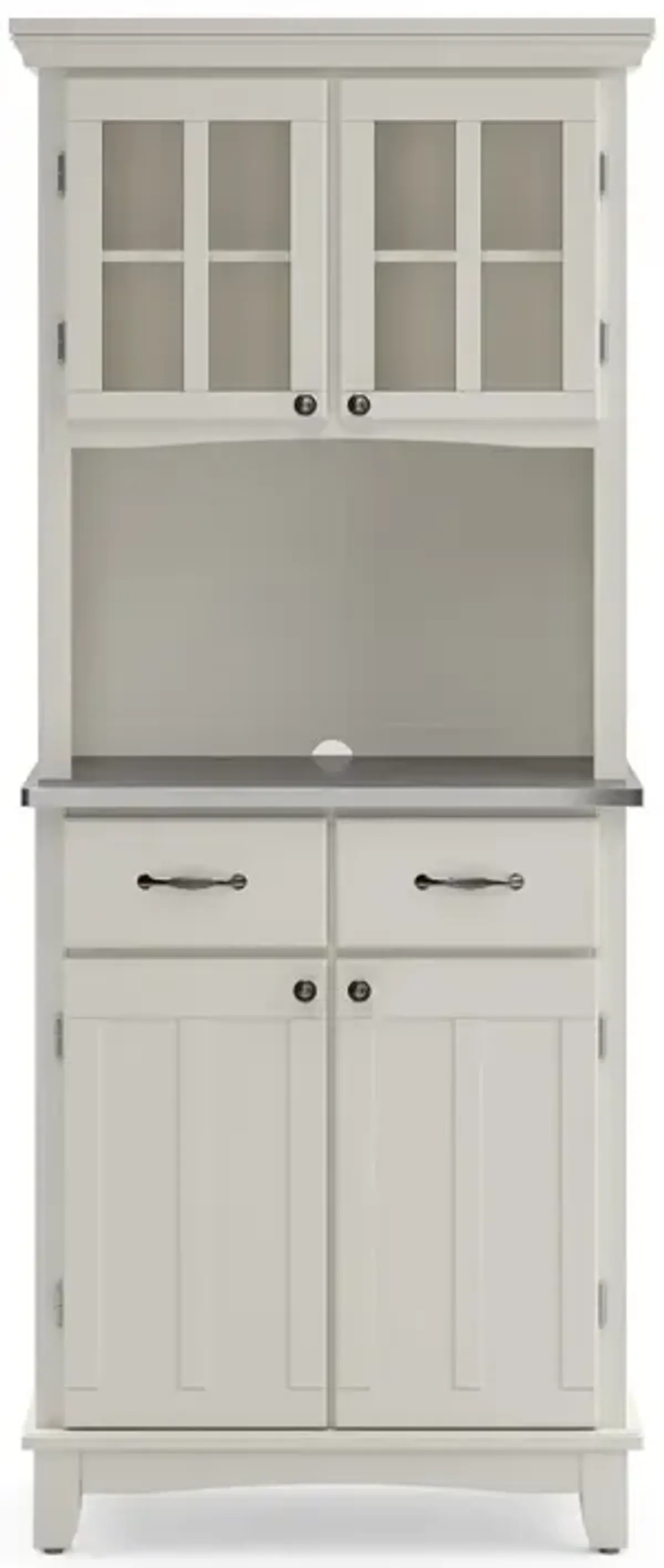 Homestyles Off-White and stainless steel top Buffet with Hutch