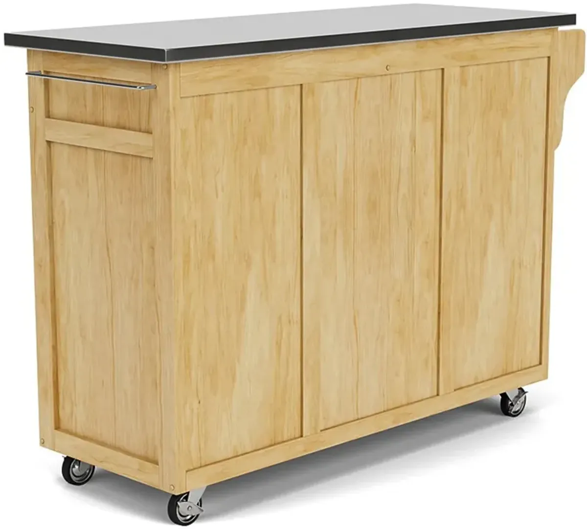 Create-A-Cart Brown Kitchen Cart with Stainless Steel Top