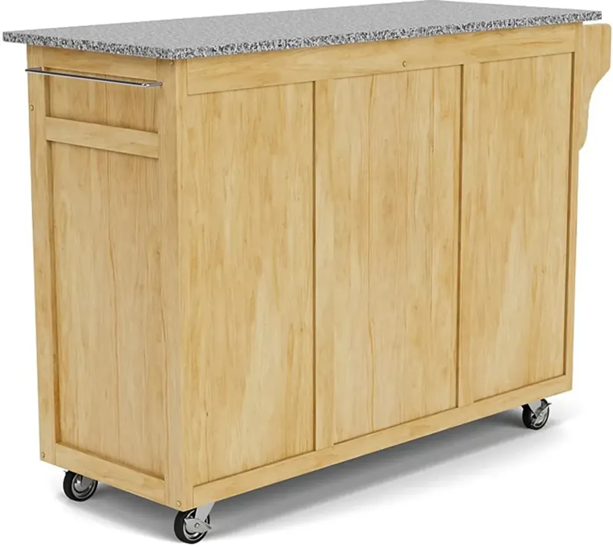 Create-A-Cart Brown Kitchen Cart with Gray Granite Top