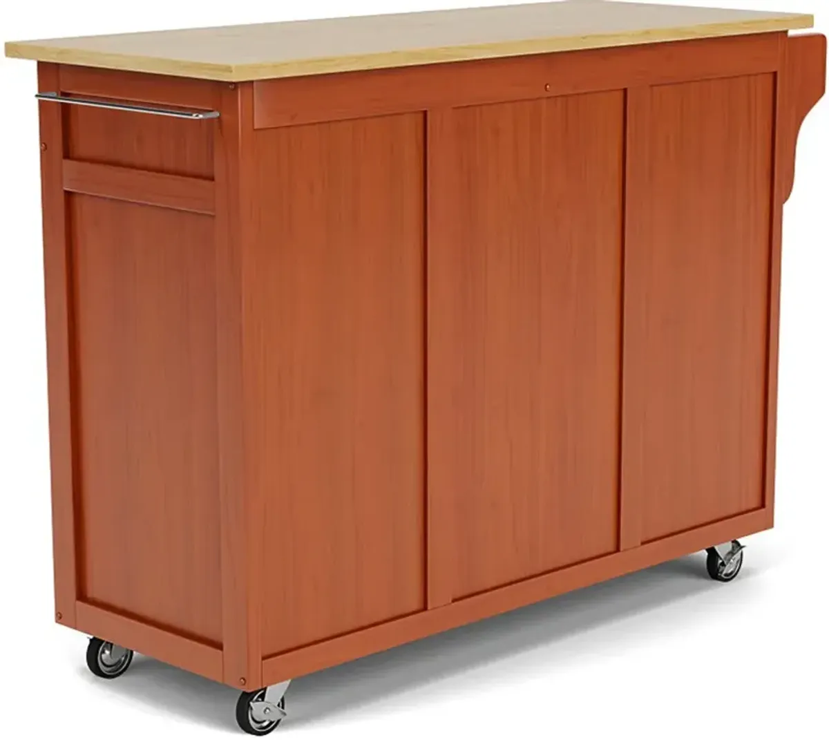 Create-A-Cart Brown Kitchen Cart with Hardwood Top