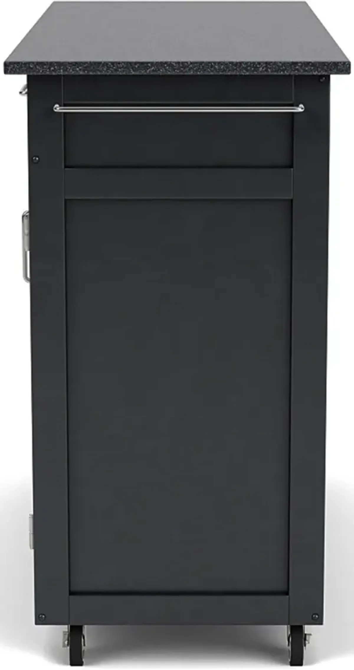 Create-A-Cart Black Kitchen Cart with Granite Top