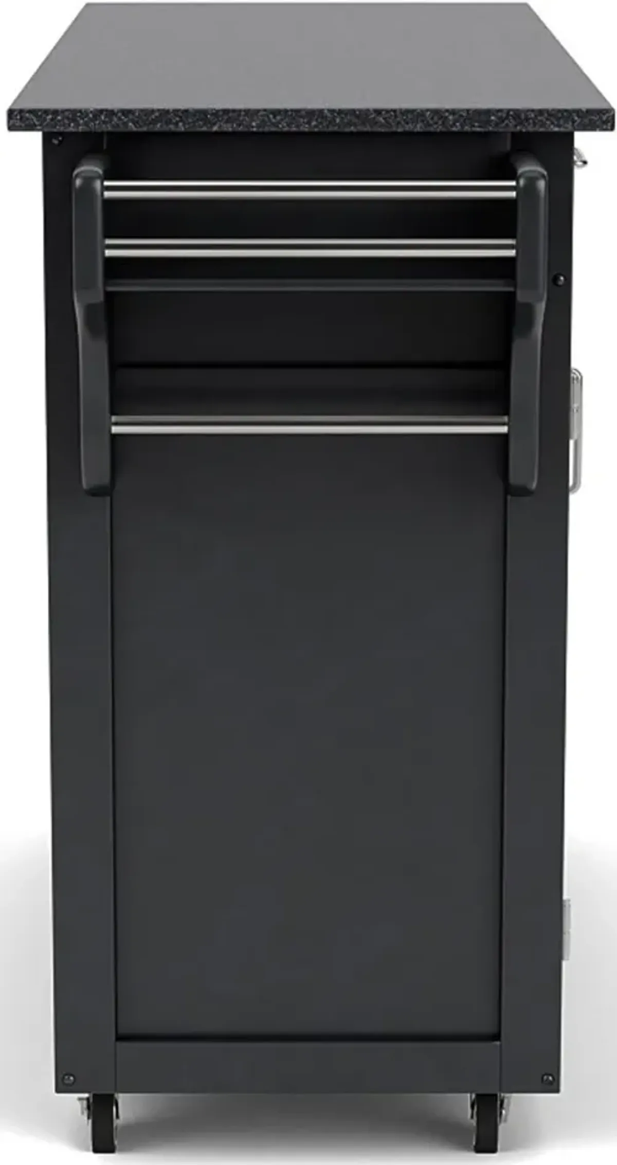 Create-A-Cart Black Kitchen Cart with Granite Top