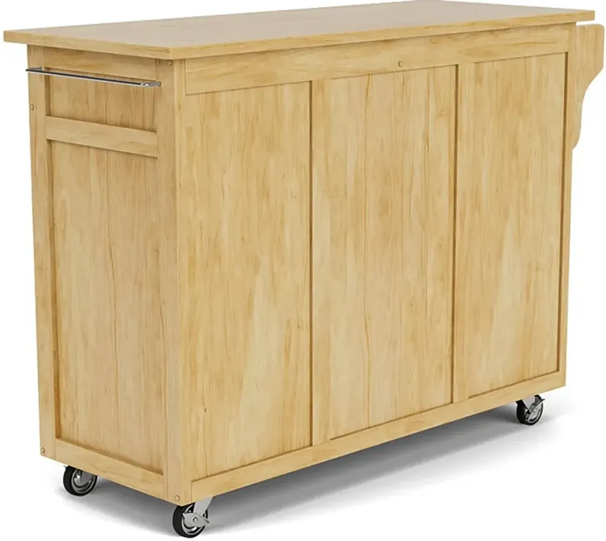 Create-A-Cart Light Brown Kitchen Cart with Hardwood Top