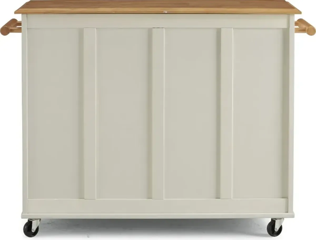 Dolly Madison Off-White Kitchen Cart