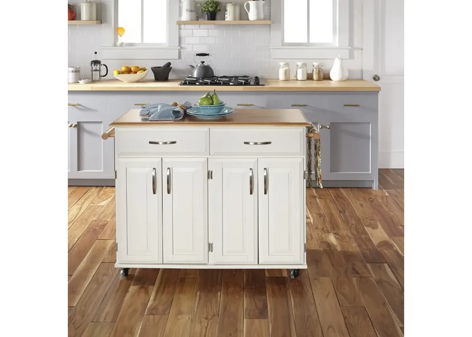 Dolly Madison Off-White Kitchen Cart