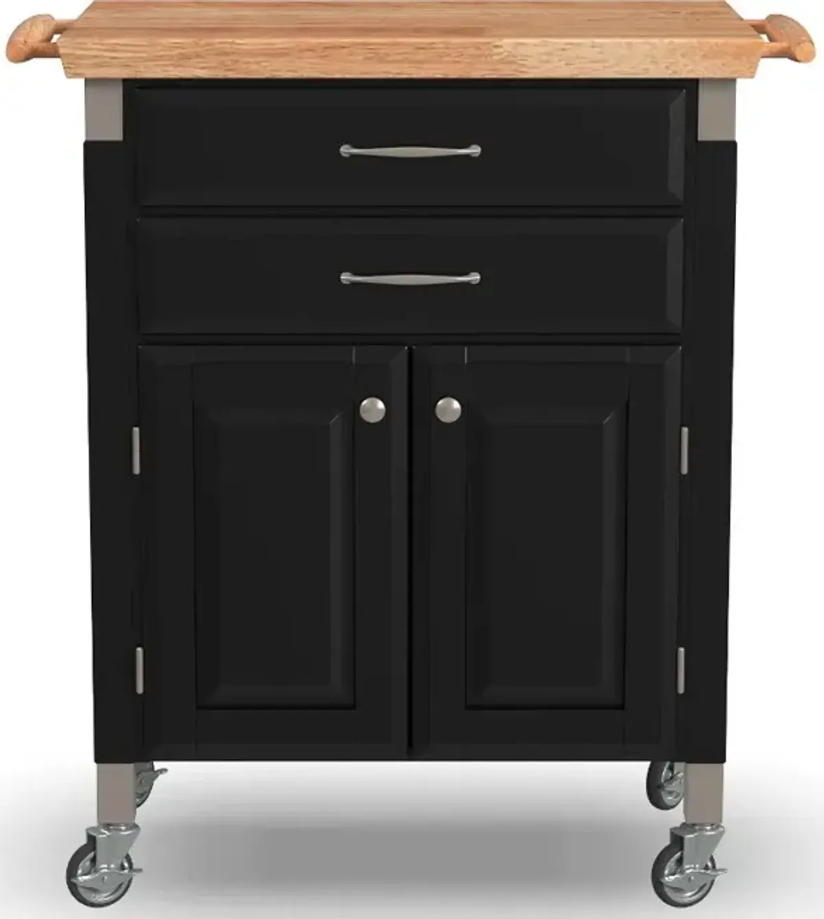 Dolly Madison Small Black Kitchen Rolling Cart