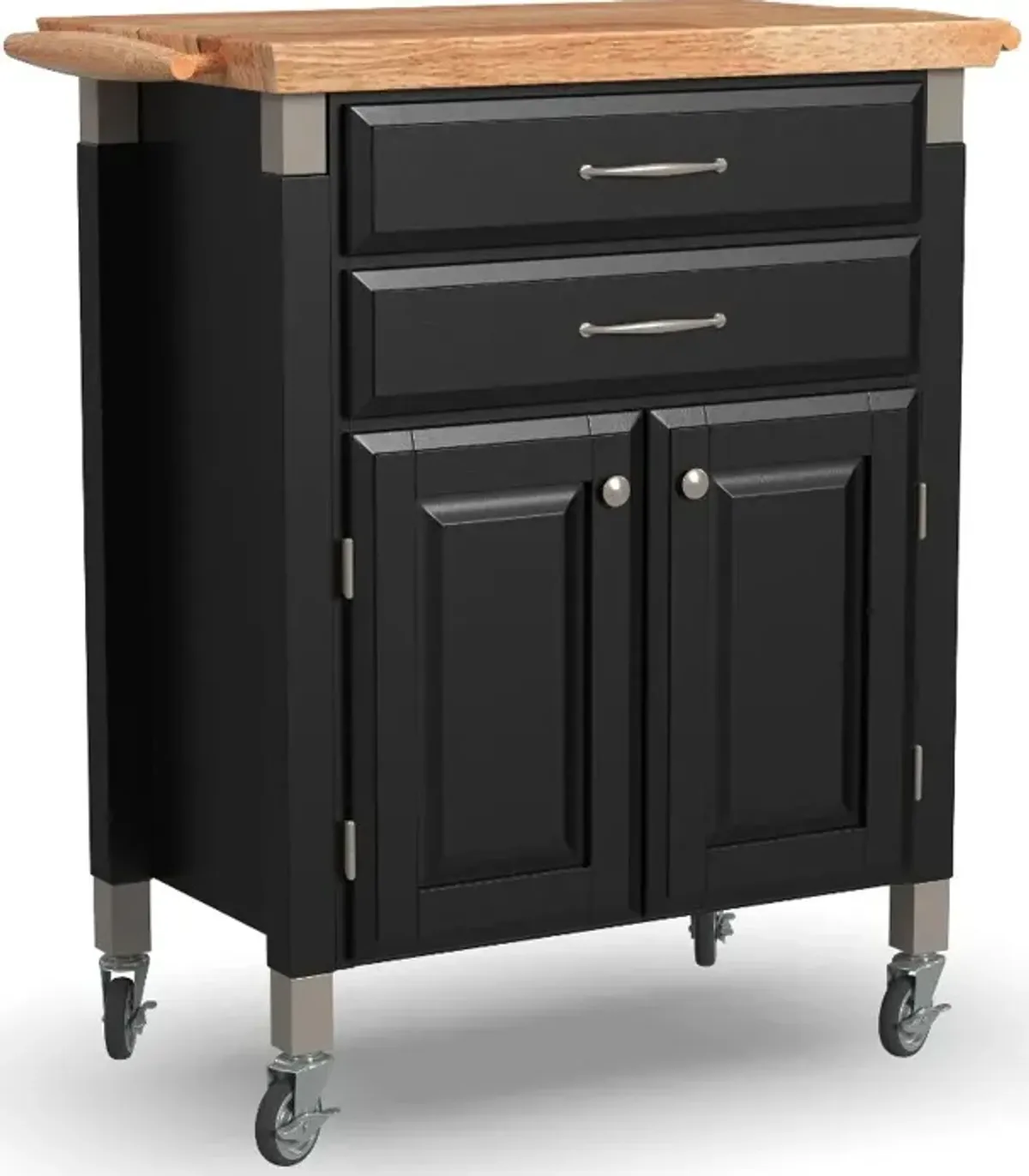 Dolly Madison Small Black Kitchen Rolling Cart