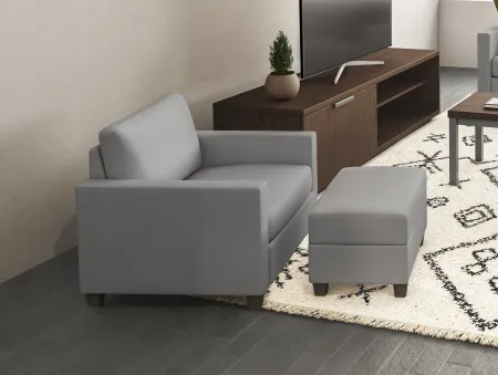 Dylan Gray Armchair and Ottoman