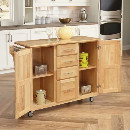 General Natural Kitchen Island with Drawers