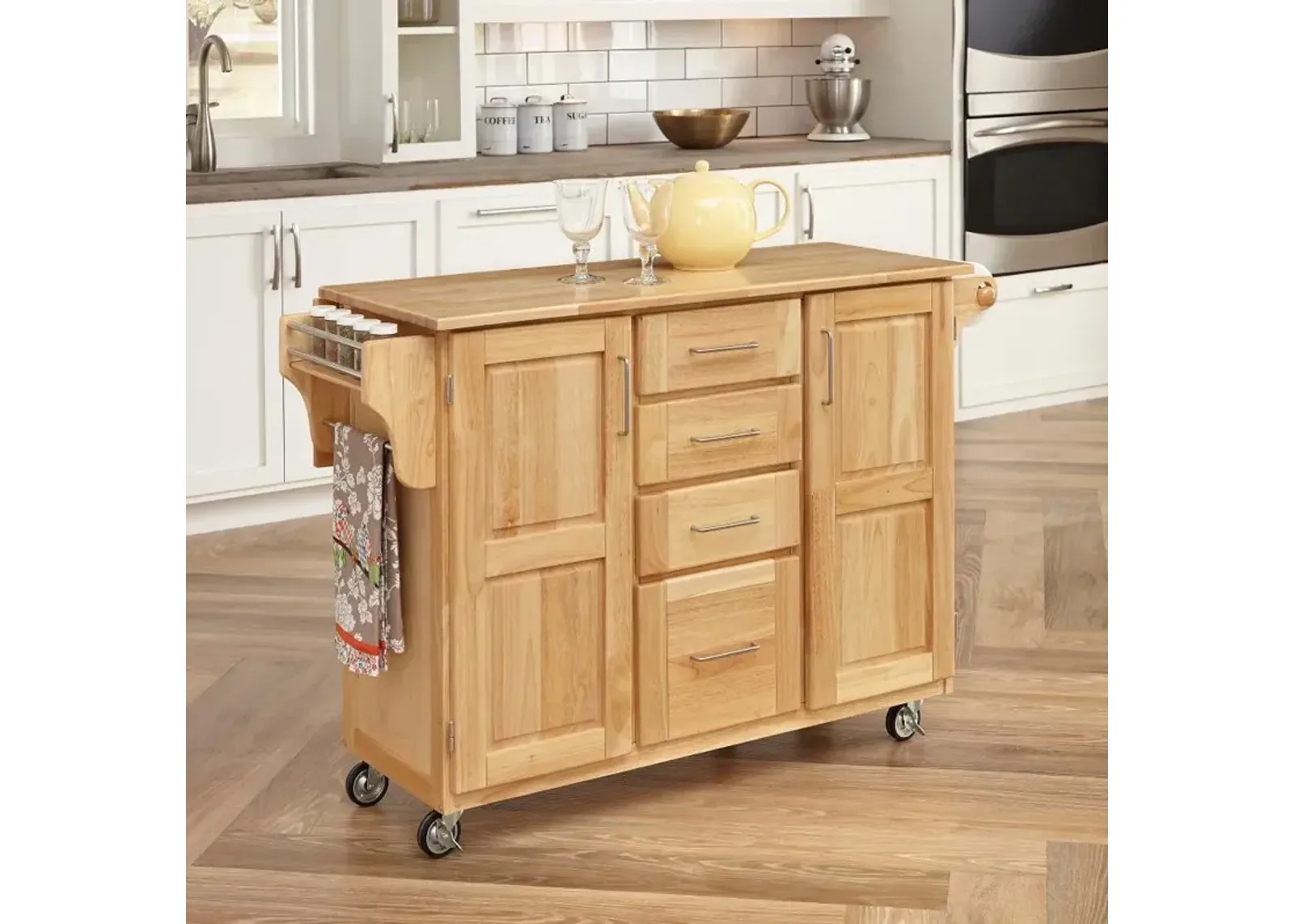 General Natural Kitchen Island with Drawers