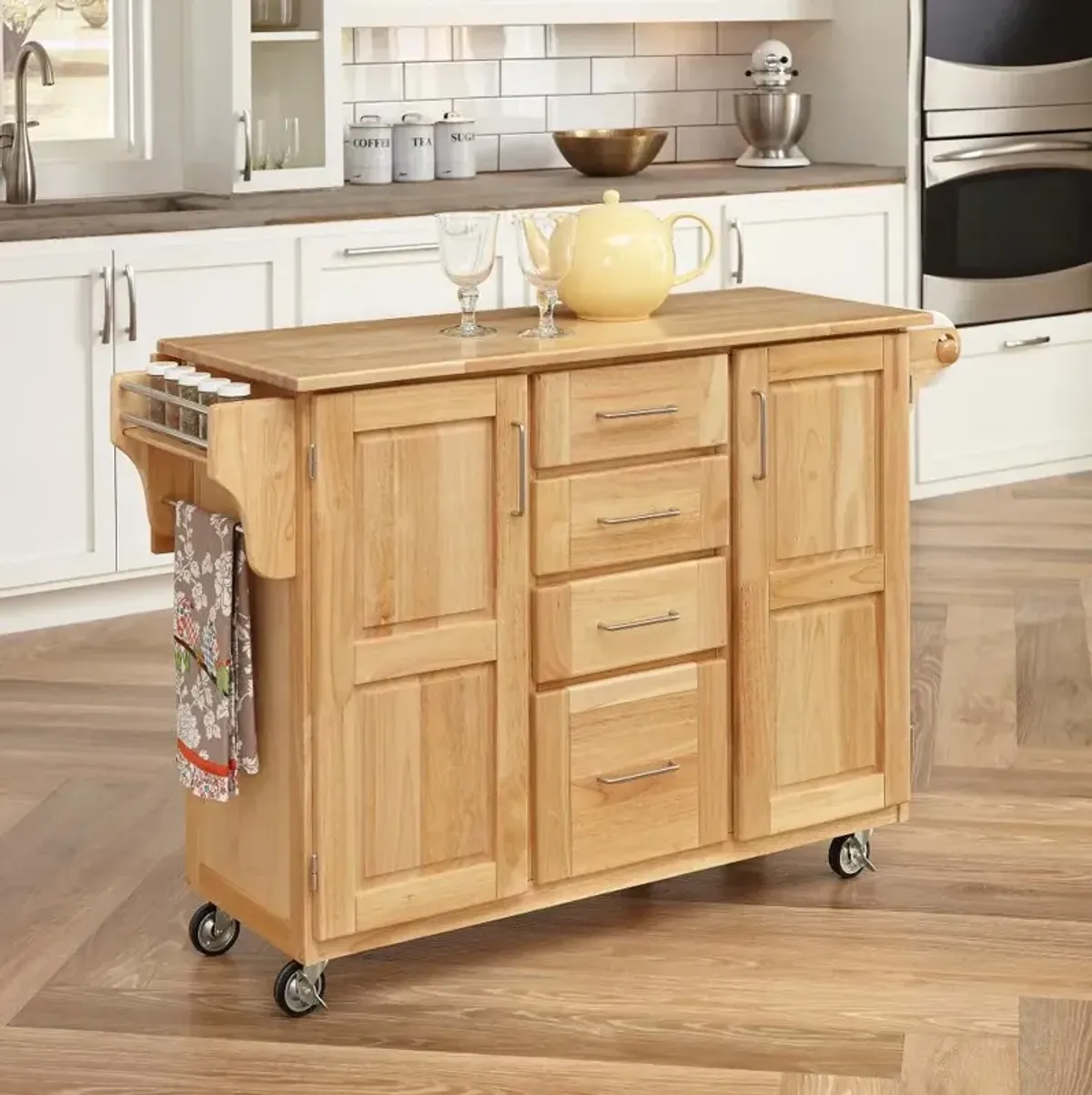 General Natural Kitchen Island with Drawers