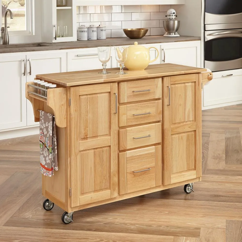 General Natural Kitchen Island with Drawers