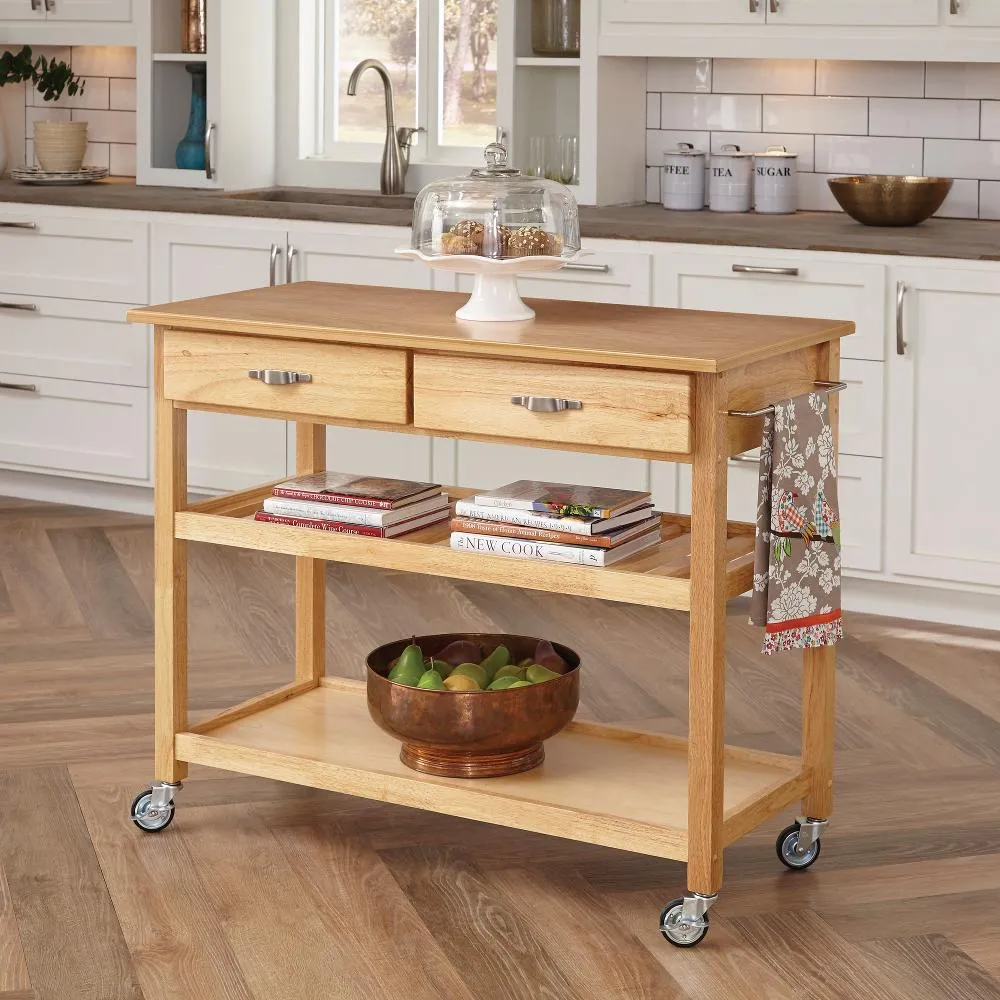 General Light Brown Kitchen Cart