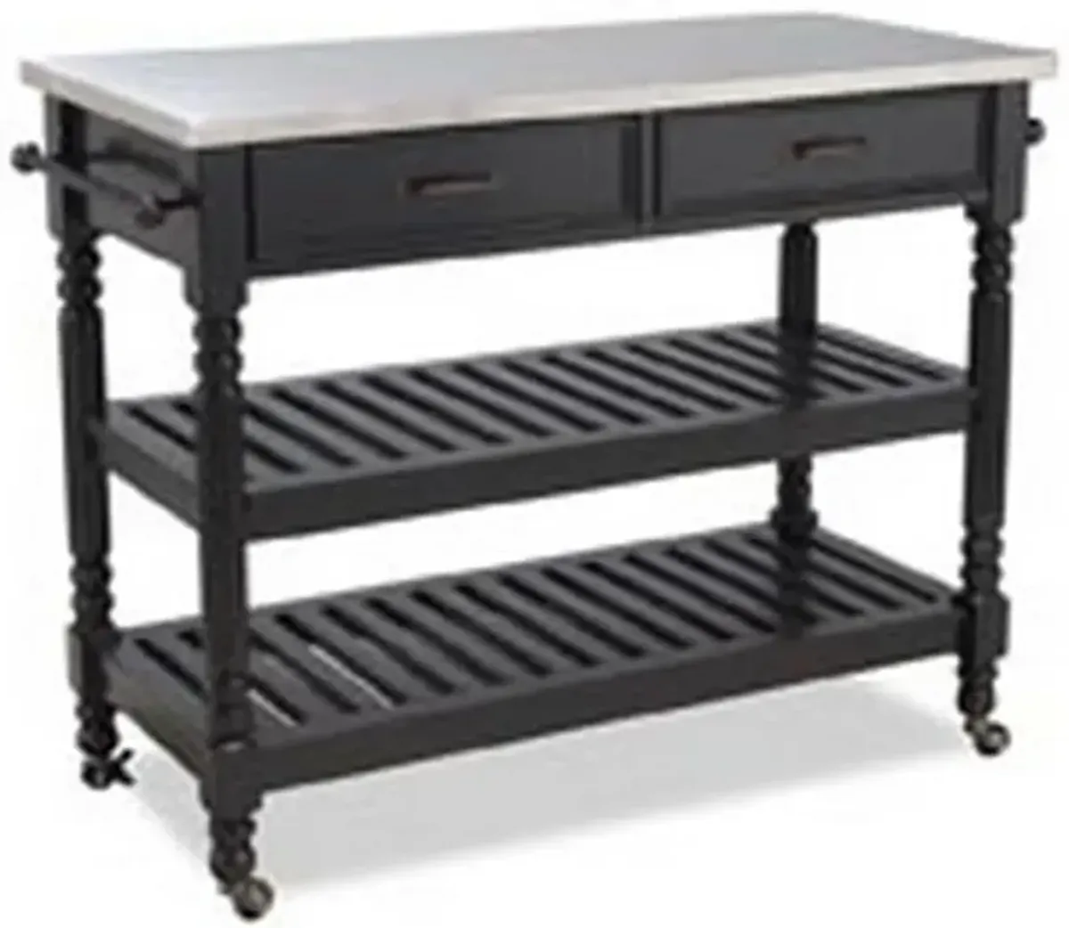 General Open Black Kitchen Cart