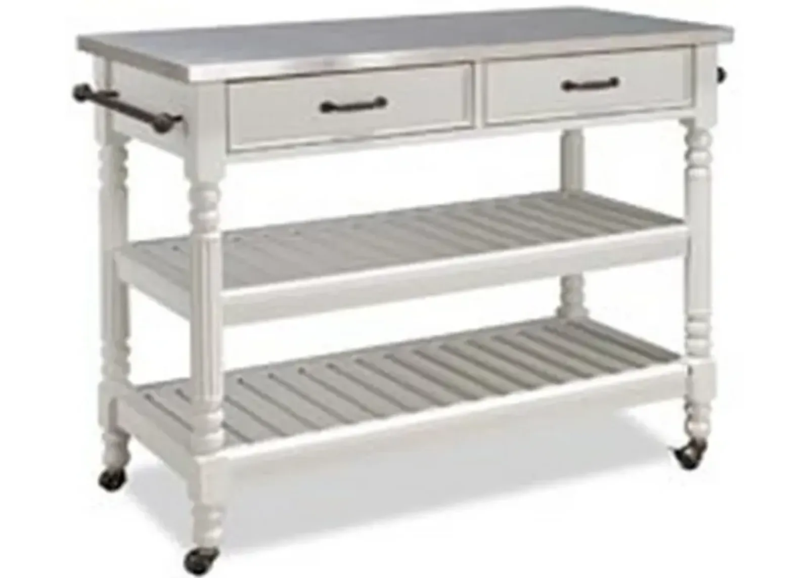 General Line Open White Kitchen Cart