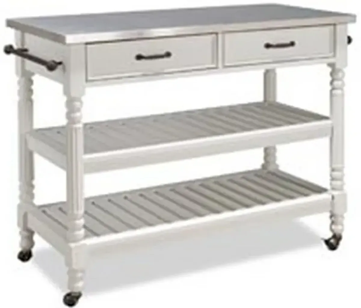 General Line Open White Kitchen Cart