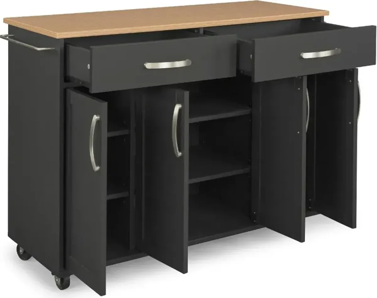 Ella Black Kitchen Cart