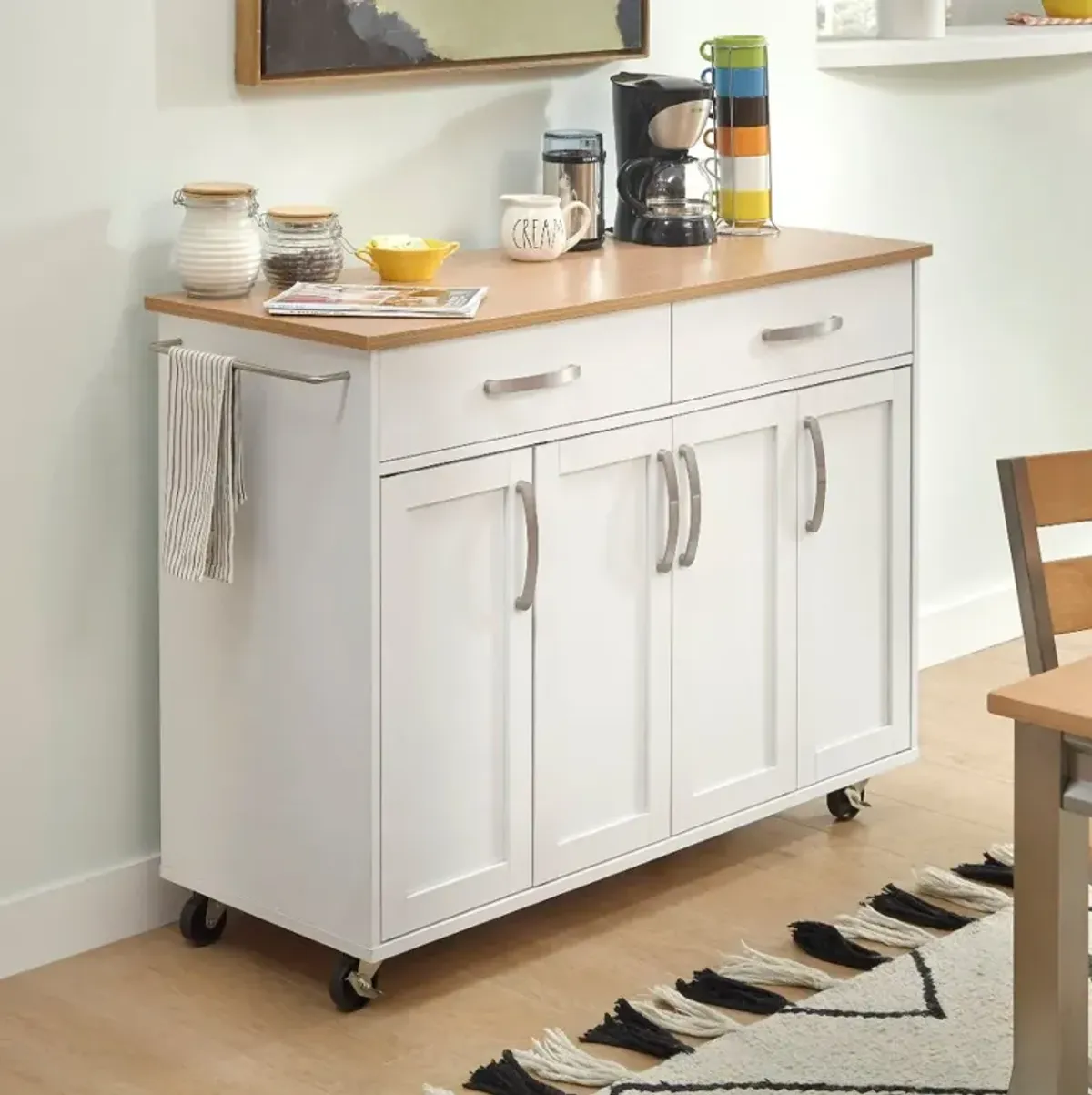 Ella White Kitchen Cart