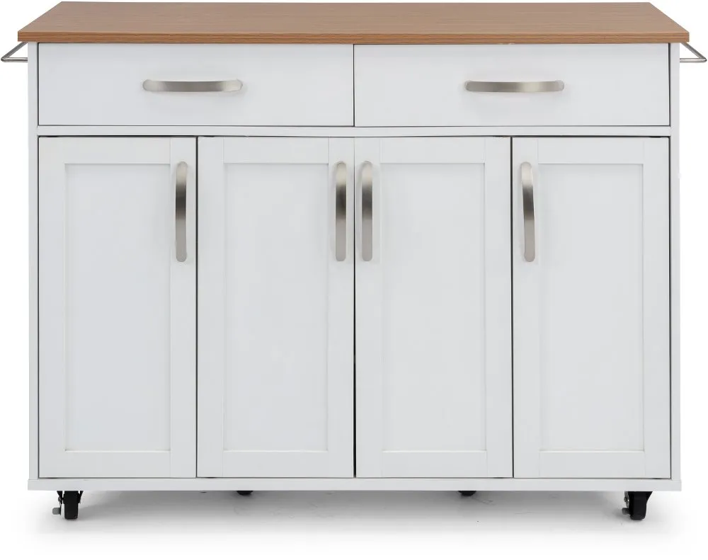 Ella White Kitchen Cart