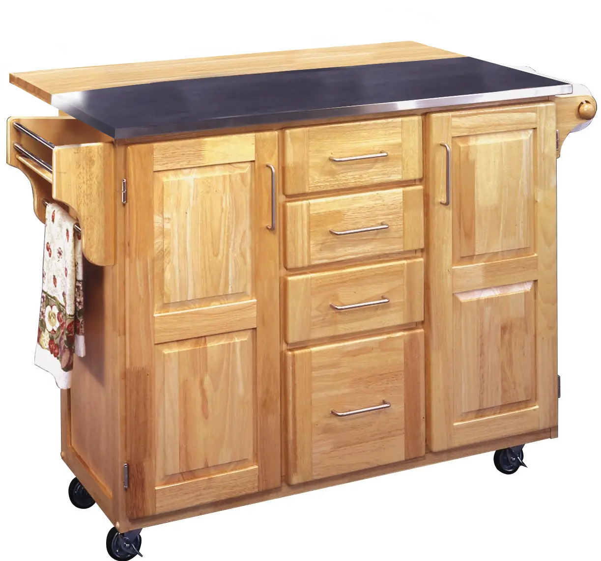 General Natural Kitchen Island with Gray Top