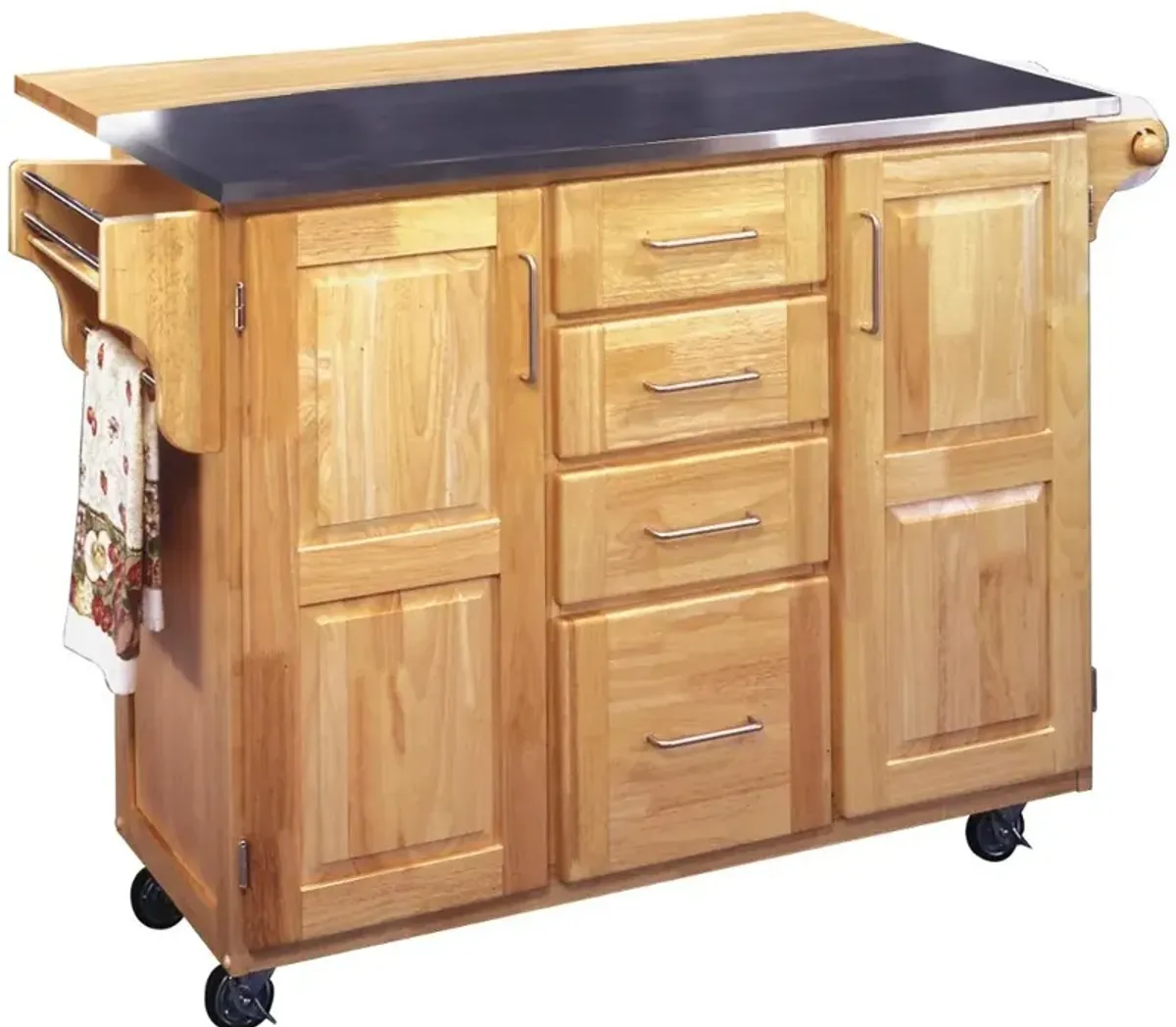 General Natural Kitchen Island with Gray Top