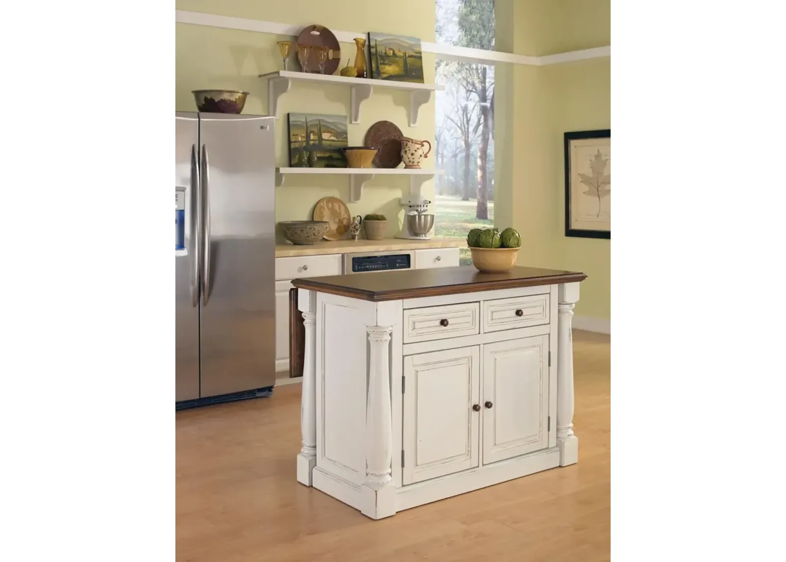 Monarch Off-White Kitchen Island