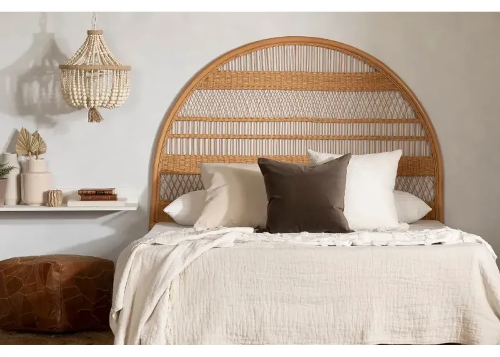 Balka Rattan Queen Wall-Mounted Headboard - South Shore