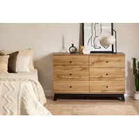 Bellami Nordik Oak 6 Drawer Double Dresser - South Shore